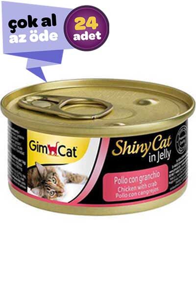 GimCat ShinyCat Tavuk ve Yengeçli Kedi Konservesi 24x70gr (24lü)