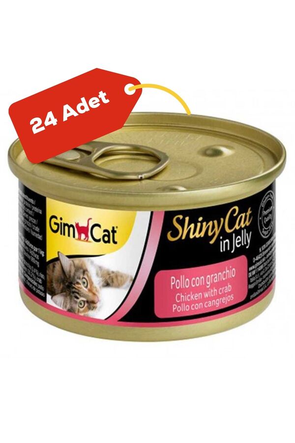 GimCat ShinyCat Tavuk ve Yengeçli Kedi Konservesi 70gr 24lü