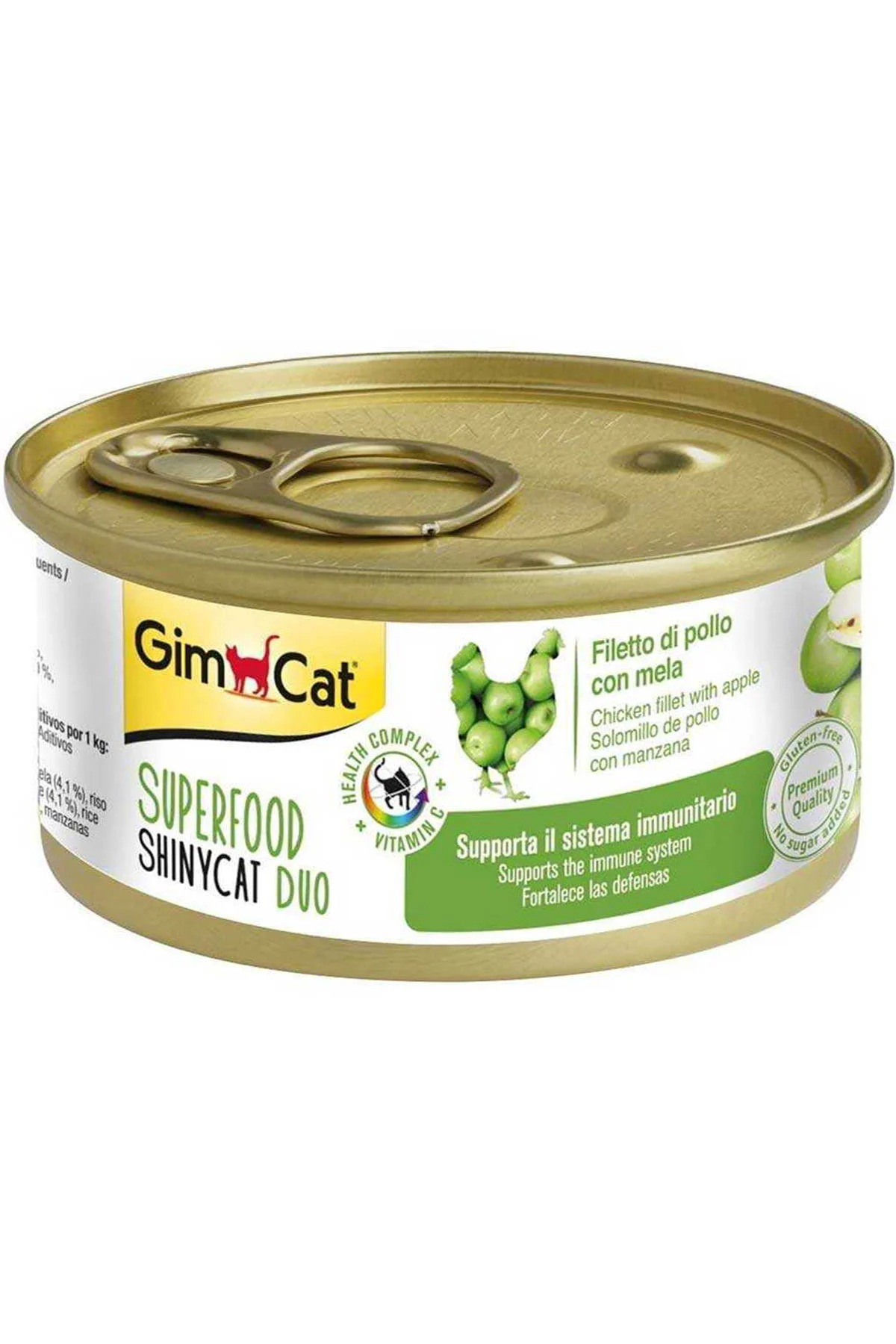 Gimcat Shinycat Fileto Tavuk ve Elmalı Kedi Konservesi 70gr