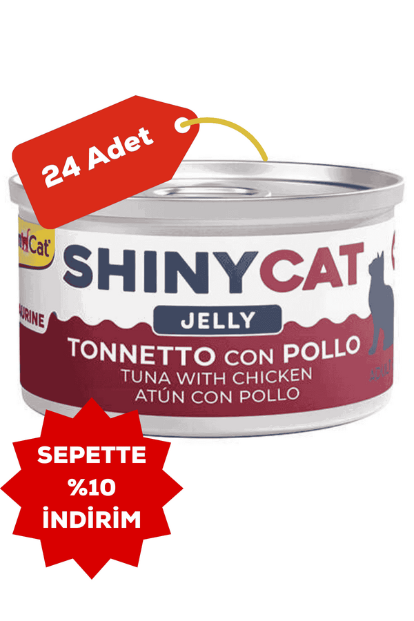 GimCat ShinyCat Ton Balığı ve Tavuklu Kedi Konservesi 70gr 24lü
