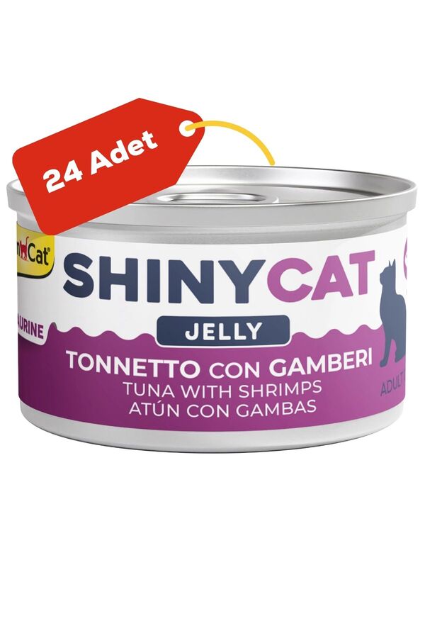 GimCat Shinycat Ton Balıklı ve Karidesli Kedi Konservesi 70gr 24lü