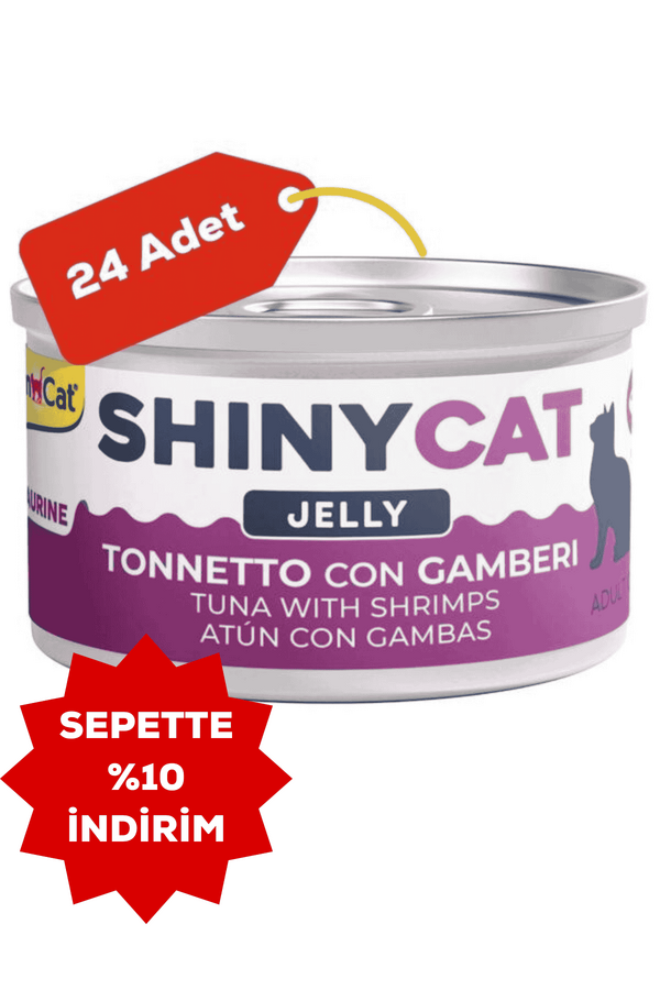 GimCat Shinycat Ton Balıklı ve Karidesli Kedi Konservesi 70gr 24lü