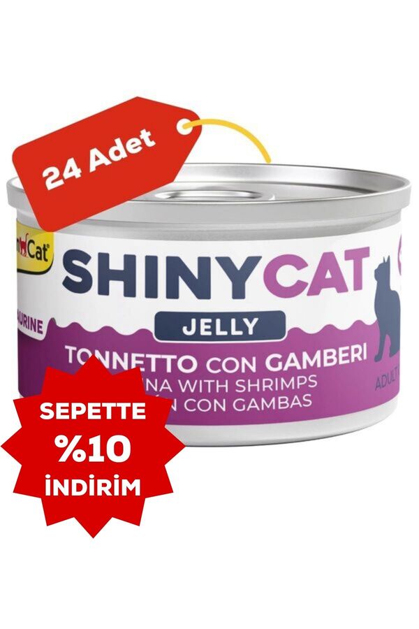 GimCat Shinycat Ton Balıklı ve Karidesli Kedi Konservesi 70gr 24lü