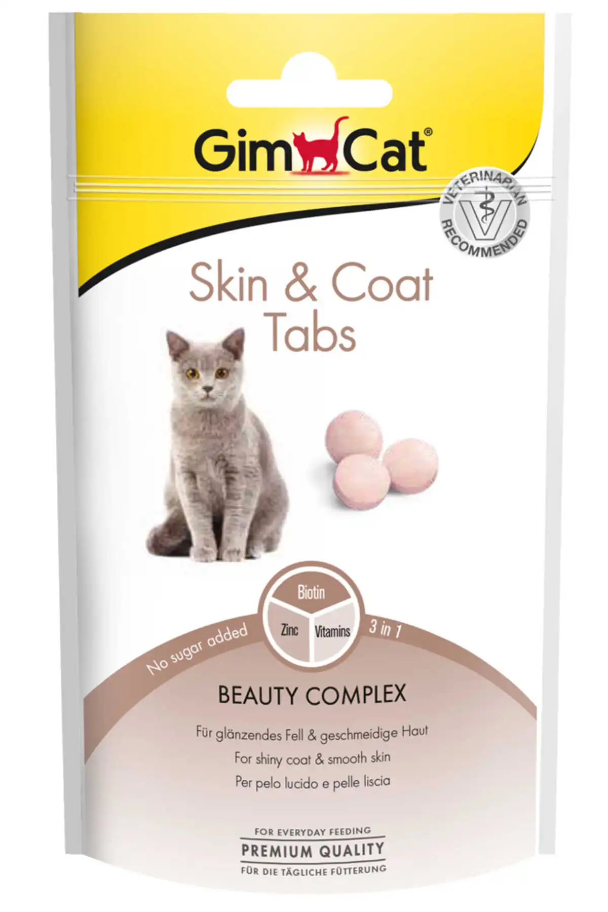 GIMCAT - Gimcat Skin Coat Tabs Deri ve Tüy Sağlığı için Kedi Ödül Tableti 40gr