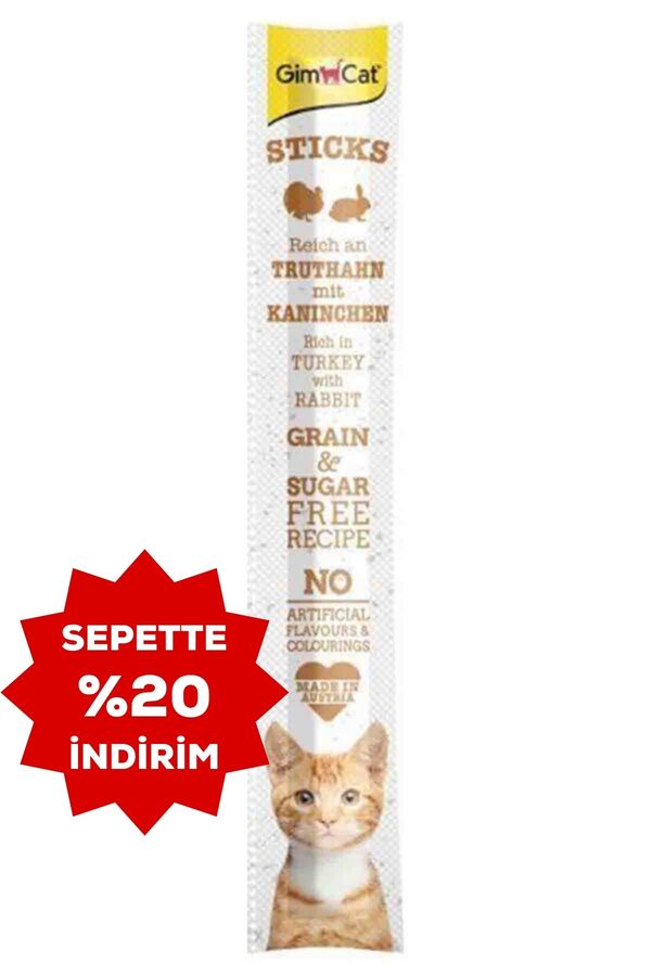 GimCat Sticks Hindi Etli Tavşan Etli Ödül Çubukları 5gr
