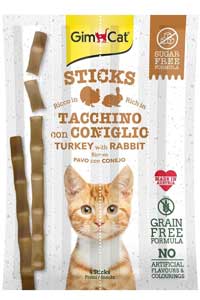 GimCat Sticks Hindi ve Tavşan Etli Ödül Çubukları 4lü 20gr