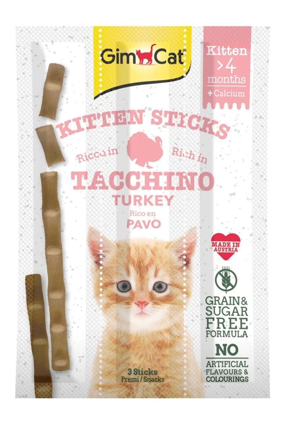 GimCat Sticks Kitten Hindili Yavru Kedi Ödül Çubukları 3x3gr