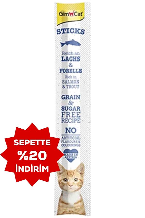 GimCat Sticks Somonlu Kedi Ödül Çubuğu