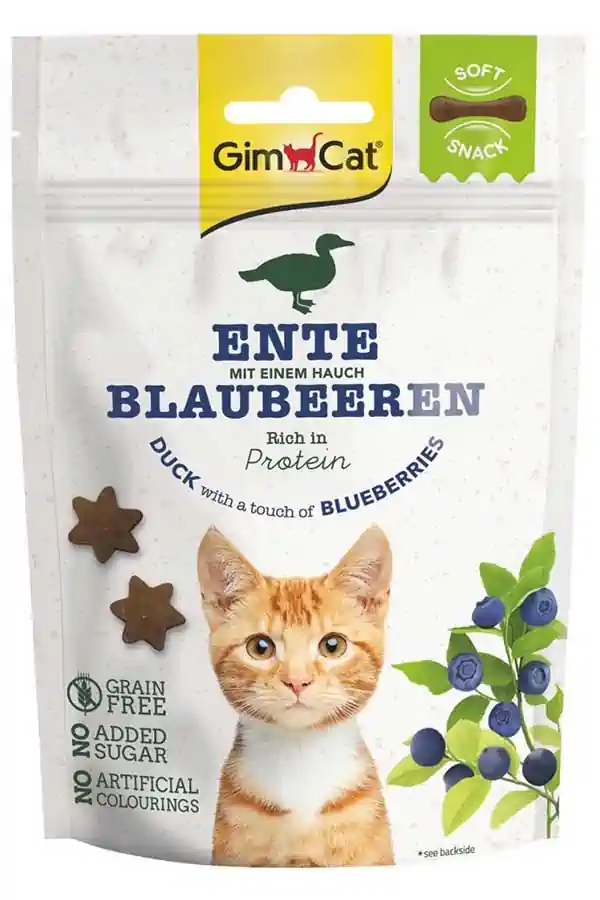 Gimcat Tahılsız Soft Snacks Ördek ve Yaban Mersinli Yumuşak Kedi Ödülü 60gr