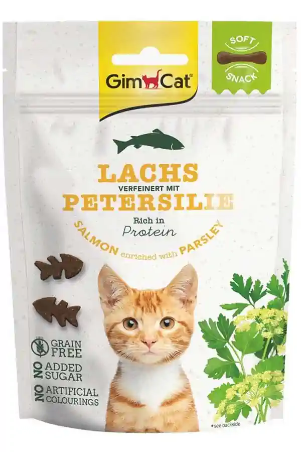 GIMCAT - Gimcat Tahılsız Soft Snacks Somon ve Maydanozlu Yumuşak Kedi Ödülü 60gr