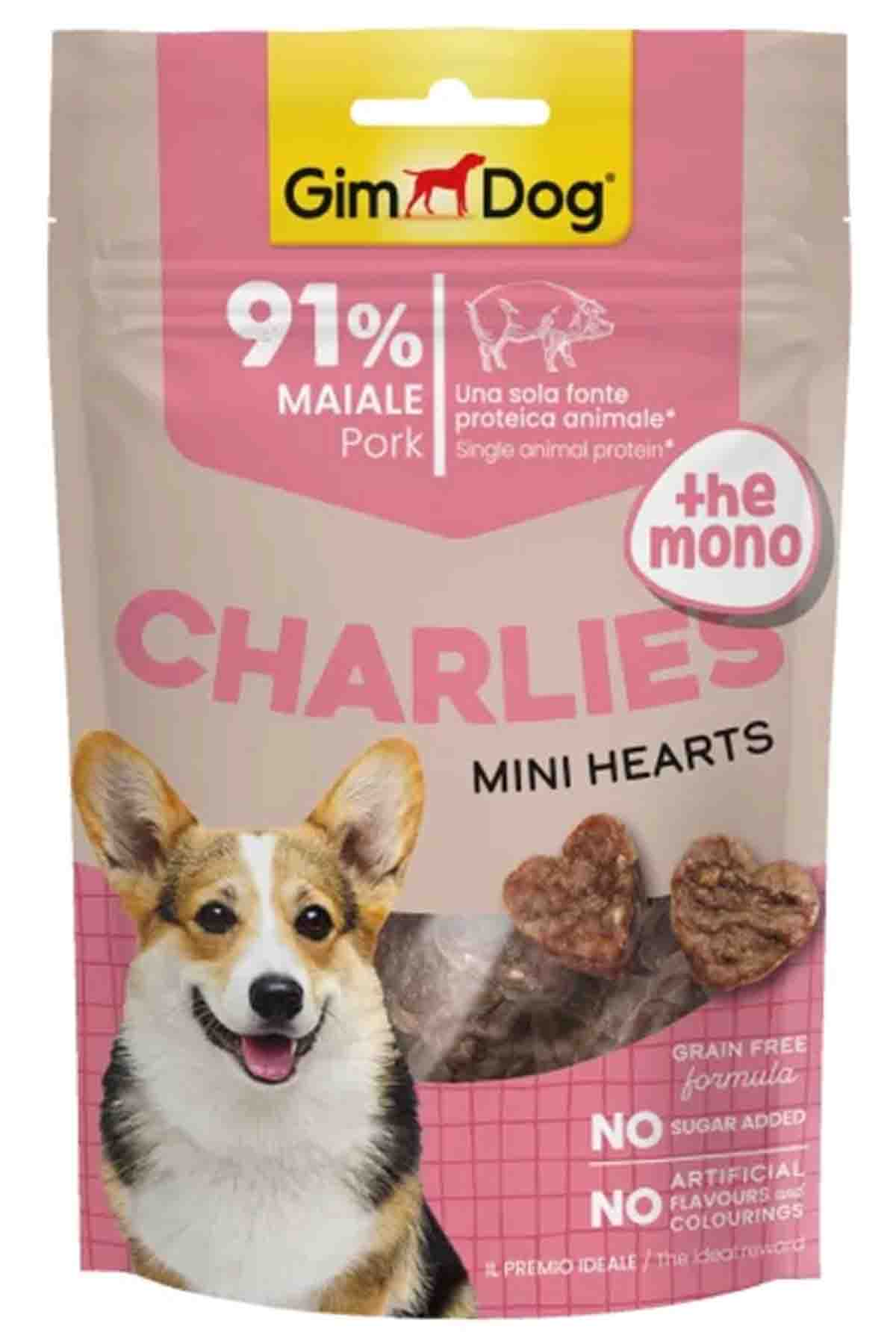 Gimdog Charlies Mini Hearts The Mono Domuz Etli Köpek Ödülü 70gr