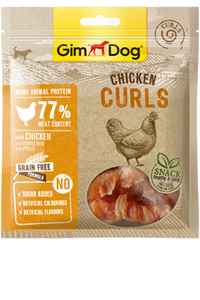 GimDog Chicken Curls Tavuklu Tahılsız Şeker İlavesiz Köpek Ödül Maması 55gr