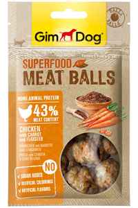 GIMDOG - GimDog MeatBalls Havuçlu ve Keten Tohumlu Tavuklu Köpek Ödül Maması 70gr