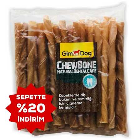 GimDog Mordimi Köpek Ödül Burgu Çubuk (50li) 12cm 6gr Natural - Thumbnail