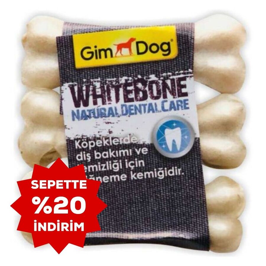 GimDog Mordimi Press Köpek Ödül Kemiği (3lü) 9cm Beyaz