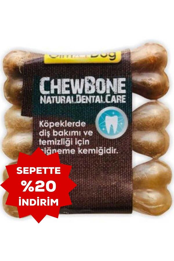 GimDog Mordimi Press Köpek Ödül Kemiği (3lü) 9cm Natural