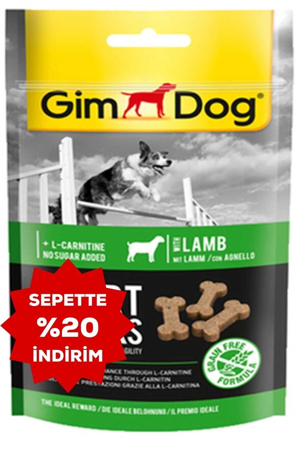 GimDog Sport Snacks Kuzu Etli L-Carnitinli Tablet Köpek Ödül Maması 60gr