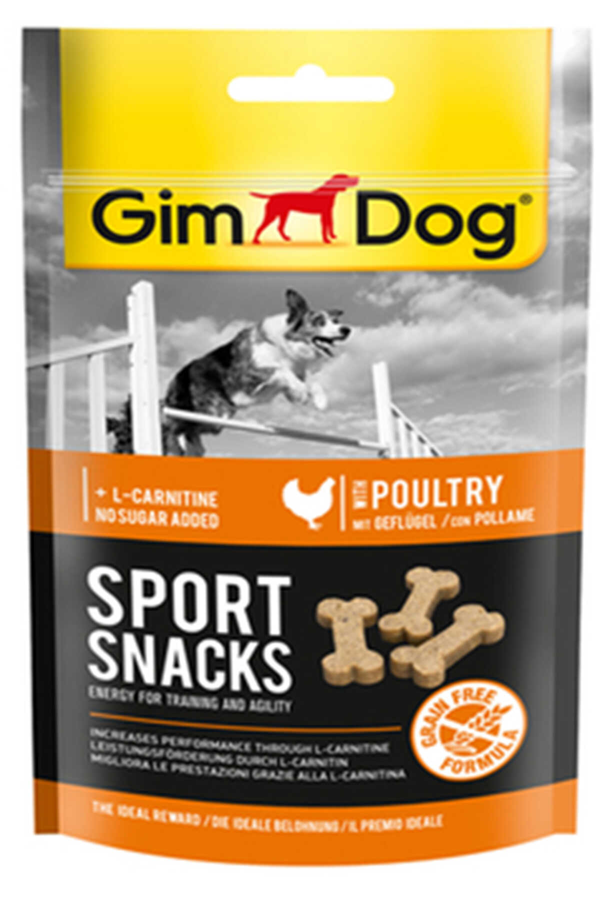 GimDog Sport Snacks Tavuk L-Carnitinli Şekersiz Tahılsız Tablet Köpek Ödül Maması 60gr