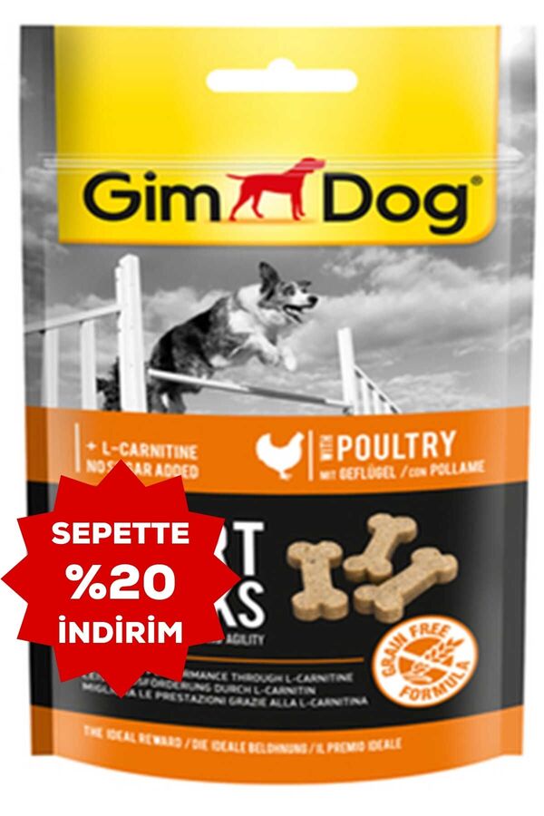 GimDog Sport Snacks Tavuk L-Carnitinli Şekersiz Tahılsız Tablet Köpek Ödül Maması 60gr