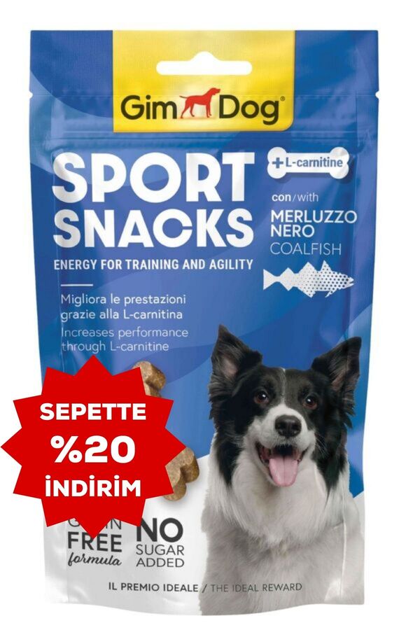 GimDog SportSnacks Kömür Balıklı L-Carnitinli Tablet Köpek Ödül Maması 60gr