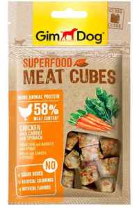 GIMDOG - Gimdog Superfood Meat Cubes Tavuklu ve Havuçlu Köpek Ödül Maması 40gr