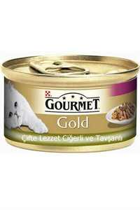 Gourmet Gold Ciğerli ve Tavşanlı Yetişkin Kedi Konservesi 85gr