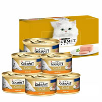 GOURMET - Gourmet Gold Kıyılmış Hindi Etli Yetişkin Kedi Konservesi 6x85gr
