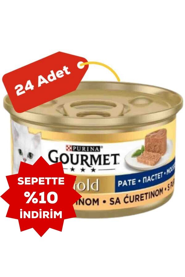 Gourmet Gold Kıyılmış Hindi Etli Yetişkin Kedi Konservesi 24x85gr 24lü