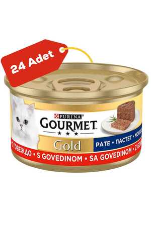 Gourmet Gold Kıyılmış Sığır Etli Yetişkin Kedi Konservesi 24x85gr 24lü - Thumbnail