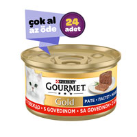 GOURMET - Gourmet Gold Kıyılmış Sığır Etli Yetişkin Kedi Konservesi 24x85gr (24lü)