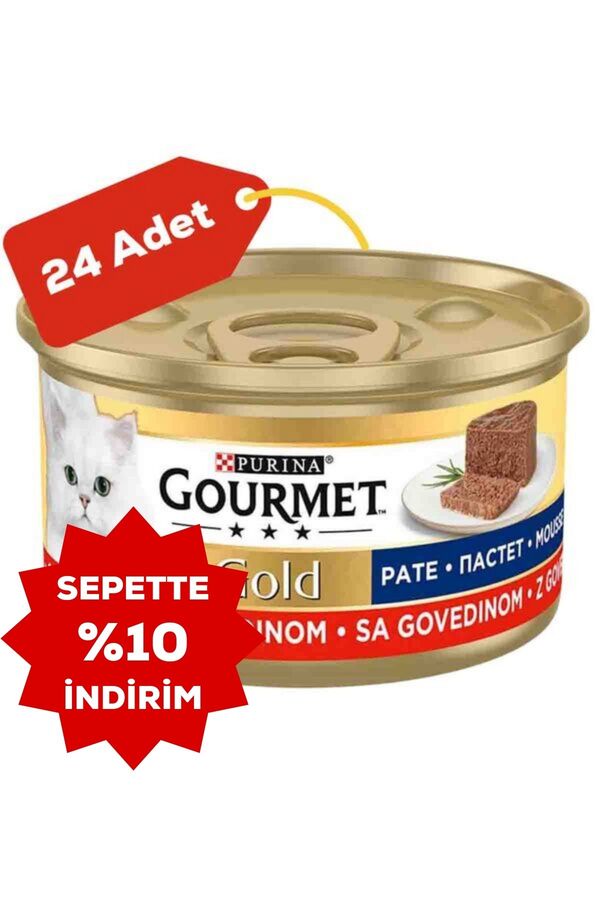 Gourmet Gold Kıyılmış Sığır Etli Yetişkin Kedi Konservesi 24x85gr 24lü
