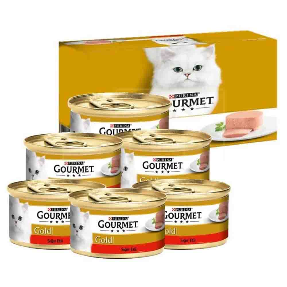 Gourmet Gold Kıyılmış Sığır Etli Yetişkin Kedi Konservesi 6x85gr