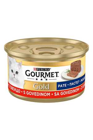 GOURMET - Gourmet Gold Kıyılmış Sığır Etli Yetişkin Kedi Konservesi 85gr