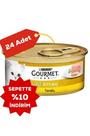 GOURMET - Gourmet Gold Kıyılmış Tavuk Etli Yetişkin Kedi Konservesi 24x85gr (24lü)