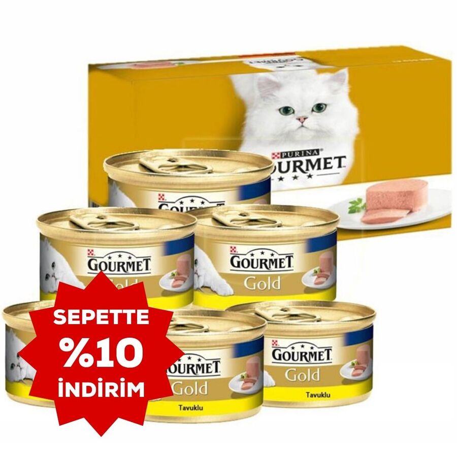 Gourmet Gold Kıyılmış Tavuklu Yetişkin Kedi Konservesi 6x85gr
