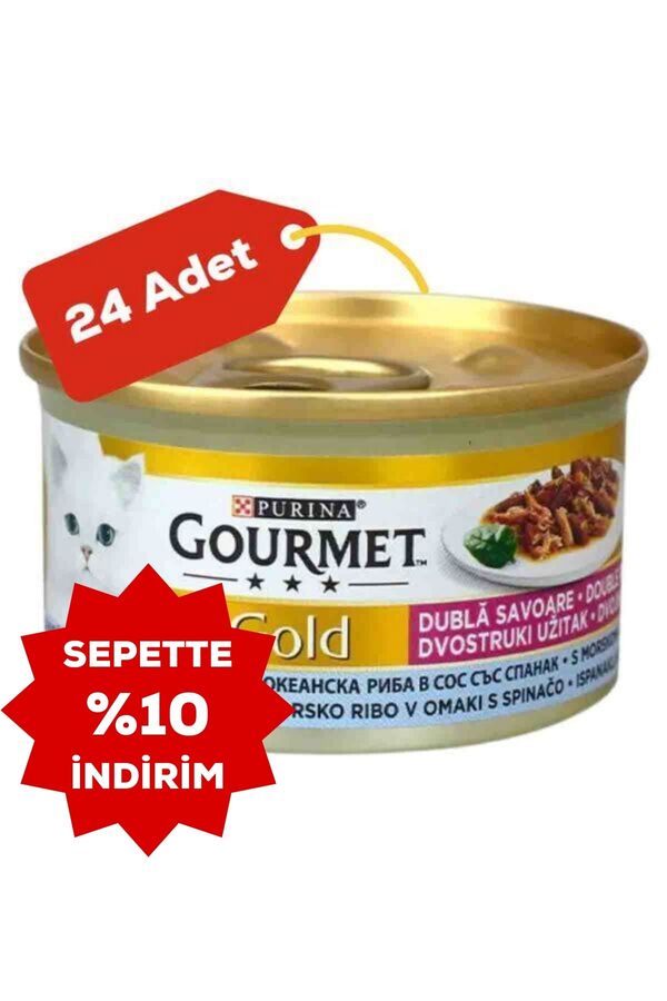 Gourmet Gold Okyanus Balığı ve Sebzeli Yetişkin Kedi Konservesi 24x85gr 24lü