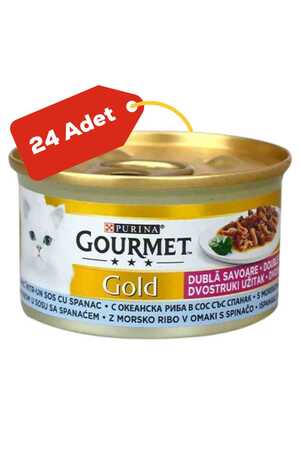 Gourmet Gold Okyanus Balığı ve Sebzeli Yetişkin Kedi Konservesi 24x85gr (24lü)
