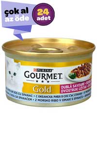 GOURMET - Gourmet Gold Okyanus Balığı ve Sebzeli Yetişkin Kedi Konservesi 24x85gr (24lü)