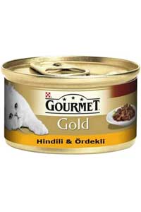 Gourmet Gold Parça Etli Hindili Ördekli Yetişkin Kedi Konservesi 85gr