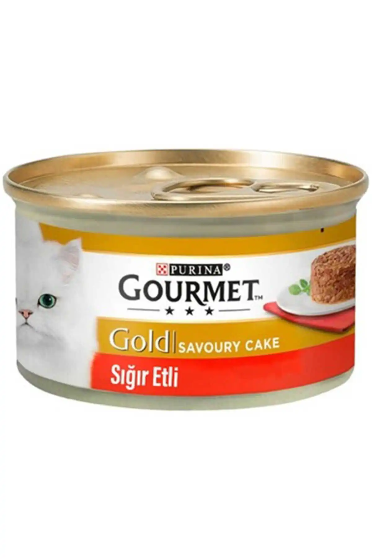 Gourmet Gold Savoury Cake Sığır Etli Yetişkin Kedi Konservesi 85gr