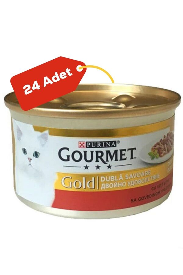 Gourmet Gold Sığır Etli ve Tavuklu Yetişkin Kedi Konservesi 24x85gr 24lü