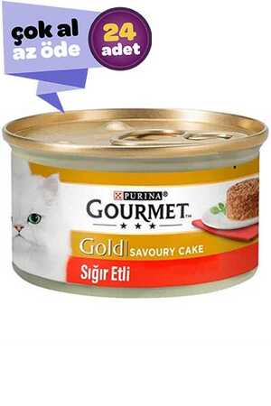 GOURMET - Gourmet Gold Sığır Etli Yetişkin Kedi Konservesi 24x85gr (24lü)
