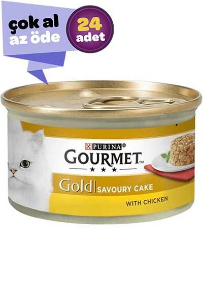 Gourmet Gold Savoury Cake Tavuk ve Havuçlu Yetişkin Kedi Konservesi 24x85gr (24lü)