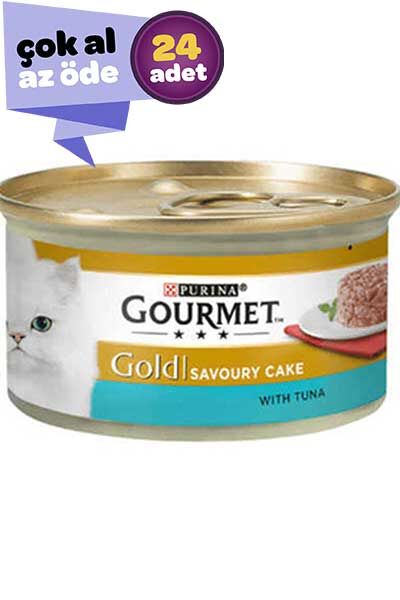 Gourmet Gold Savoury Cake Ton Balıklı Yetişkin Kedi Konservesi 24x85gr (24lü)