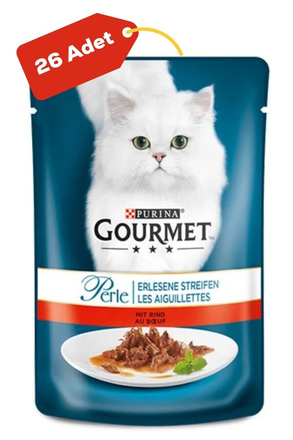 Gourmet Perle Izgara Sığır Etli Yetişkin Kedi Konservesi 26x85gr 26lı