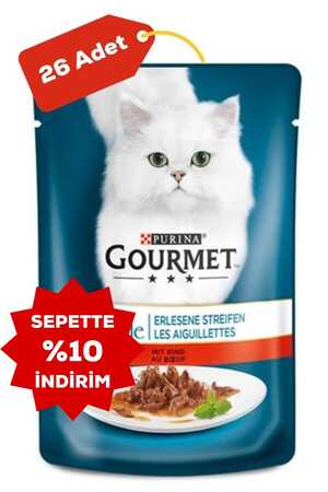 Gourmet Perle Izgara Sığır Etli Yetişkin Kedi Konservesi 26x85gr 26lı - Thumbnail
