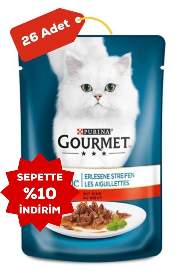 Gourmet Perle Izgara Sığır Etli Yetişkin Kedi Konservesi 26x85gr 26lı