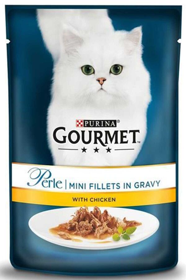 Gourmet Perle Parça Etli Izgara Tavuklu Yetişkin Kedi Konservesi 85gr