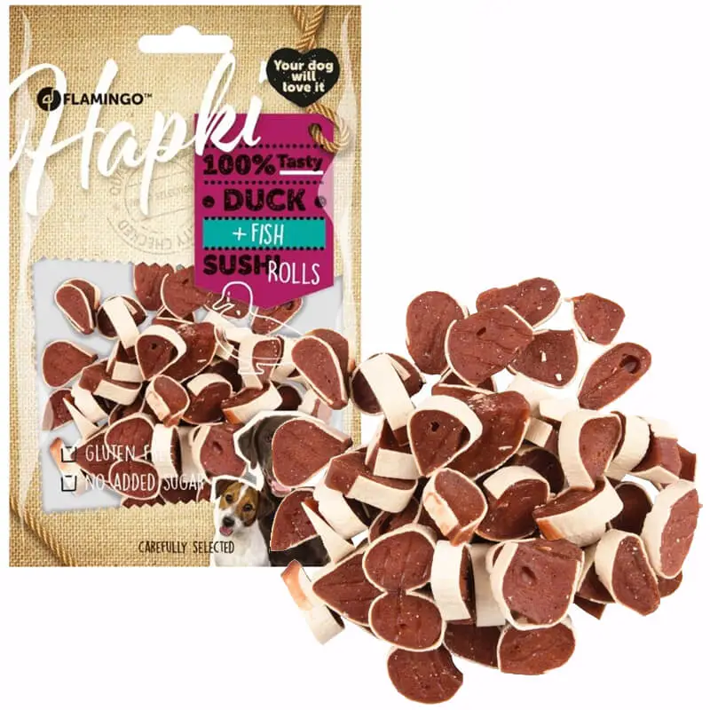 Flamingo Hapki Ördek ve Balıklı Sushi Roll Köpek Ödül Maması 85gr