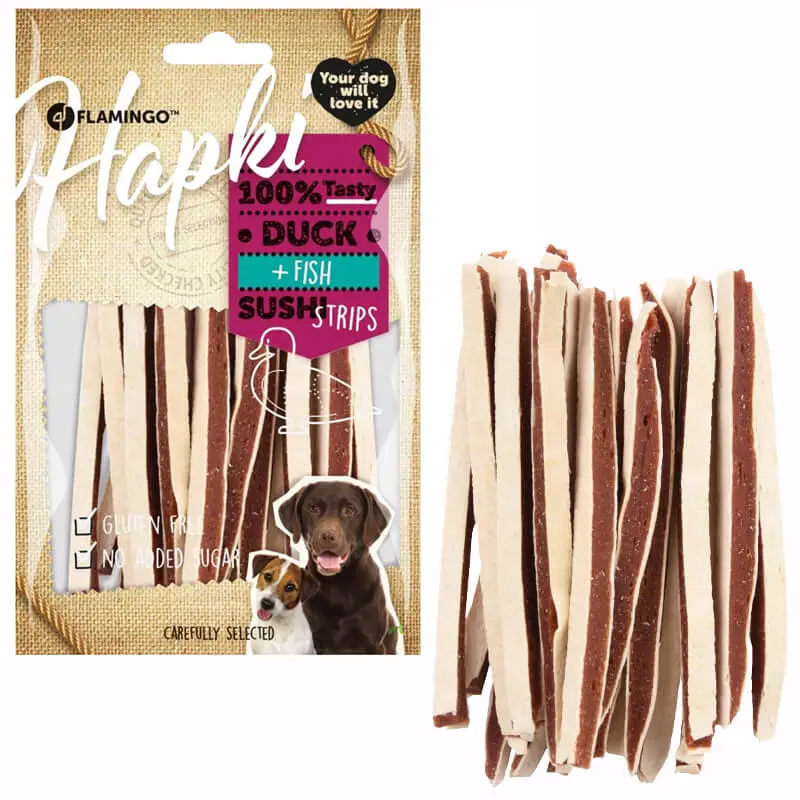 Flamingo Hapki Ördek ve Balıklı Sushi Şerit Köpek Ödül Maması 85gr